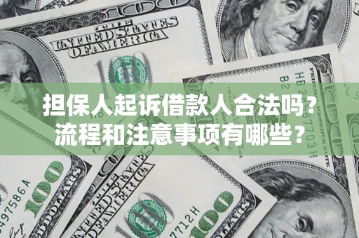 武汉担保人起诉借款人合法吗？流程和注意事项有哪些？