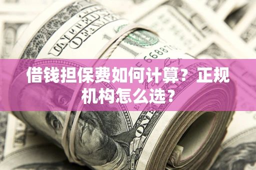 武汉借钱担保费如何计算？正规机构怎么选？
